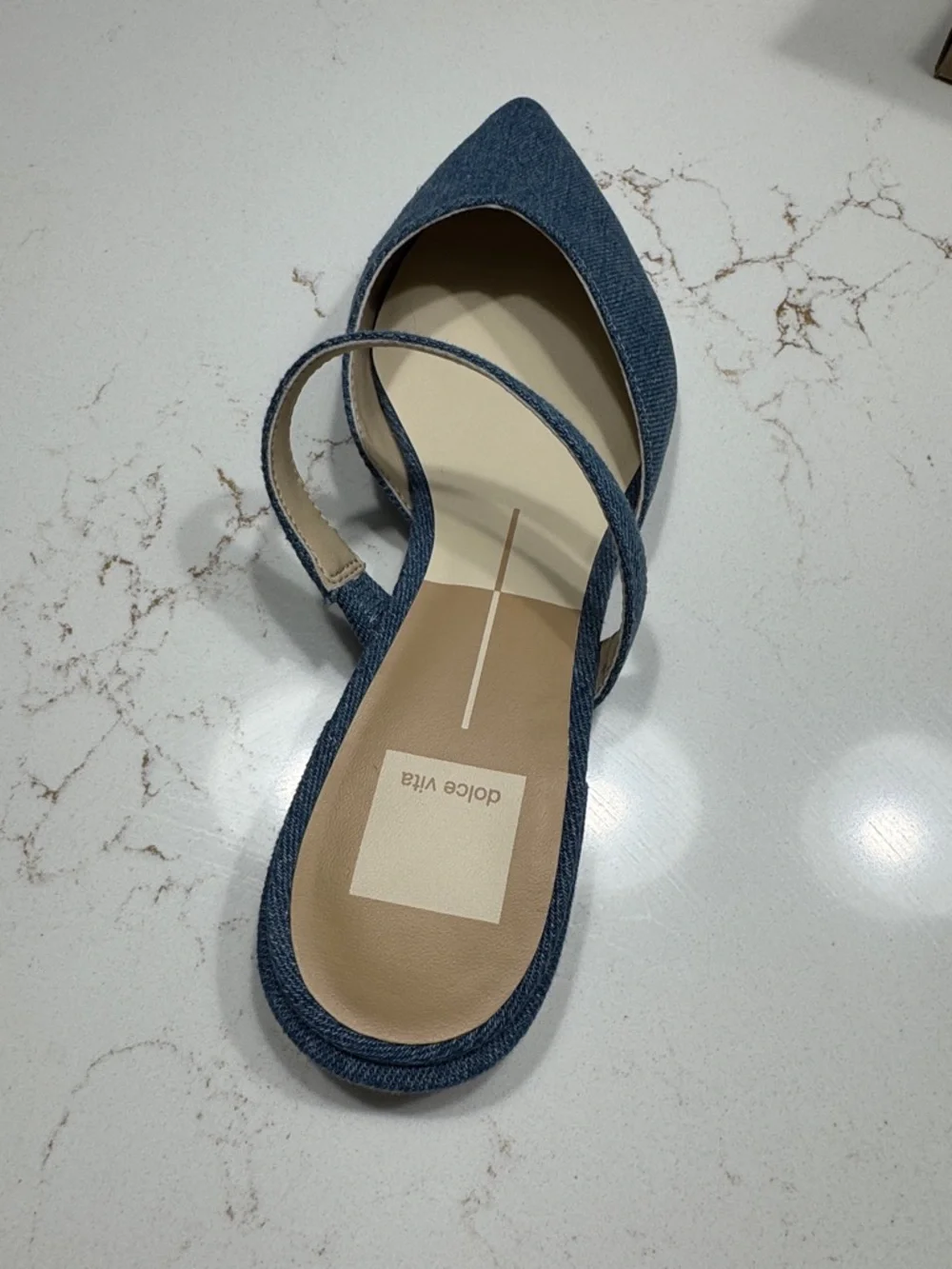 Dolce Vita Denim Blue Kanika Pointed Toe Mule - Picture 3 of 6